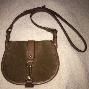 Michael Kors Suede Crossbody Saddle Bag